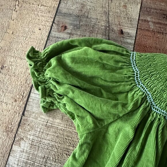 Zuccini Girls Size 4T Smocked Mallard Duck Embroidered Green Corduroy Dress - Picture 8 of 9